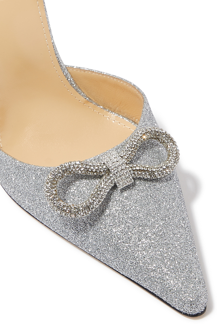 Exclusive Crystal Bow 110 Glitter Pumps